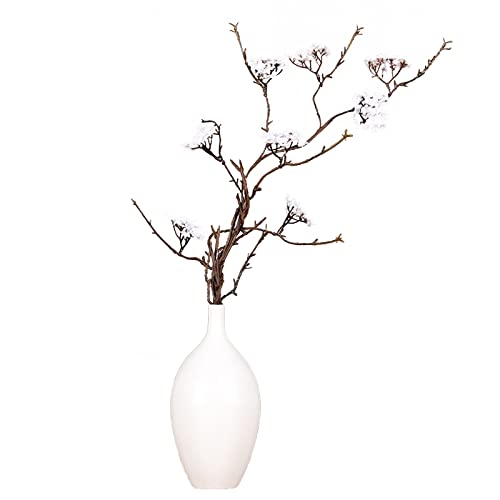 CDQL Künstliche Kirschblüten, Lebensechte Pflaumenblütenstiele aus Seide für die Inneneinrichtung, Eleganter Weißer Zweigzweig, Perfekt für Heimwerkerarbeiten und Geschenke (White) von CDQL