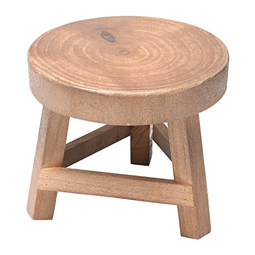 Holz Hocker, Stabil und Langlebig 15 cm Hoch Braun Dekorative Mini-Hocker für Kleine Schmuck und Pflanzen, Ideal für Küche, Bad, Schlafzimmer (6.7 * 5.9in) von CDQL