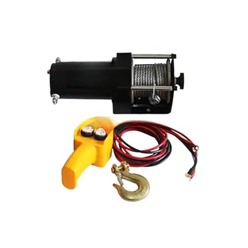 3000 lbs elektrische Winde Stahlseil mit kabelgebundener Fernbedienung, kompatibel for Jeep Off-Road SUV 12 V 24 V(12V) von CDQMTGCM