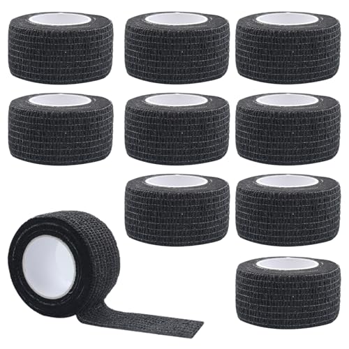 10 Rollen Verband Selbsthaftend 2.5cm*4.5m,Bandagen Selbstklebend,Klebeverband Selbstklebend,Selbstklebender Verband,Bandage Tape Selbstklebend,Elastische Binde Selbsthaftend,Schwarz 10 Rollen Verband Selbsthaftend 2.5cm*4.5m,Bandagen Selbstklebend,Klebeverband Selbstklebend,Selbstklebender Verband,Bandage Tape Selbstklebend,Elastische Binde Selbsthaftend,Schwarz von CDRPD