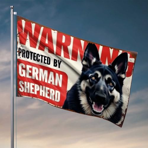 Bier-Dekor, Deutscher Schäferhund, Warnschild, Flagge für Ihr Zimmer, Gamer-Zubehör (60 x 90 cm) von CDSS