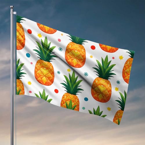 Bier-Dekoration, buntes Ananas-Muster, Hintergrund, Flagge, Wohnheim, Wanddekoration für College-Mädchen, Balkondekoration (60 x 90 cm) von CDSS
