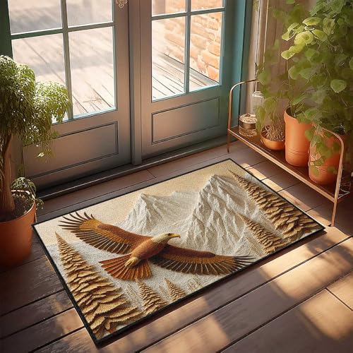 CDSS Farmhouse Fußmatten, Motiv: Adler, der über die Berge schwebt, Fußmatte, Herbsttürvorleger, Veranda-Teppich, Outdoor-Teppich, 50 x 80 cm CDSS Farmhouse Fußmatten, Motiv: Adler, der über die Berge schwebt, Fußmatte, Herbsttürvorleger, Veranda-Teppich, Outdoor-Teppich, 50 x 80 cm von CDSS