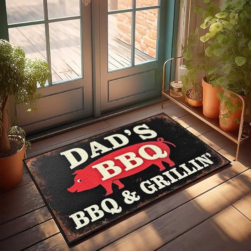 CDSS Fußmatte für Schuhe an der Tür, Grill, Warnung: Flaming Grill Ahead! Fußmatte Pool Stuff Lustige Outdoor-Fußmatte (40 x 60 cm) von CDSS