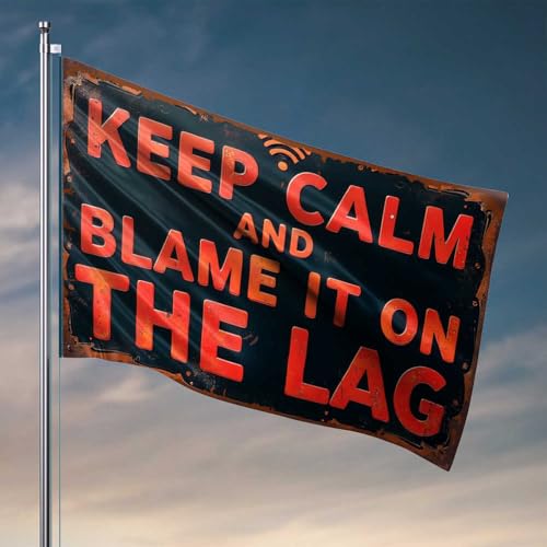 Cave Man Bar Keep Calm And Blame It On The Lag Flagge, Pool Stuff Gartenflagge, Frühling und Sommer (30 x 45 cm) von CDSS