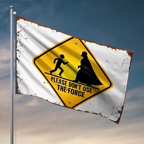 College-Flaggen für Jungs "Please Don'T Use The Force": Warnschild, Flagge, Wohnheim, Wanddekoration für College-Jungen, Flaggen für Schlafsäle (152 x 244 cm) von CDSS