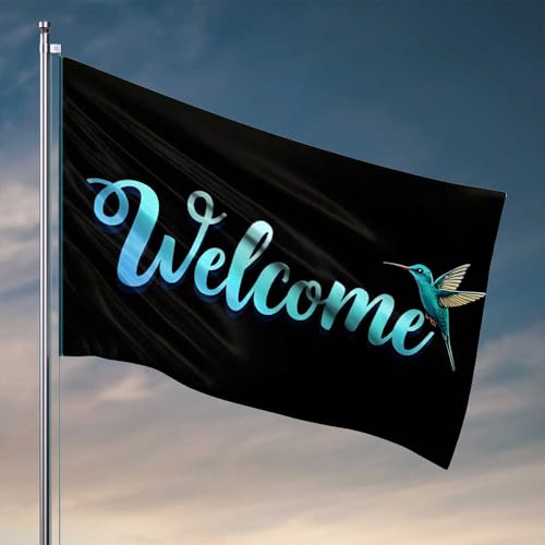 Coole Flaggen für Männerhöhle, Willkommen in der Welt der Vögel, Flaggen für Zimmer, Mädchen, cooles Raumzubehör für Tee (152 x 244 cm) von CDSS