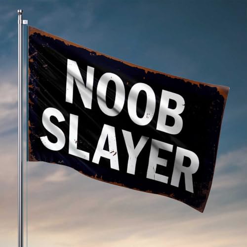 Coole Flaggen für Studentenwohnheim, Noob Slayer: Master of Novice, Flagge für Teenager, Outdoor, Bar, Zubehör, Dekoration (152 x 244 cm) von CDSS