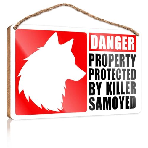 Farmhouse Wanddekoration, Schilder mit Aufschrift "Samoyed Security: The Furry Guardian", für Badezimmer, Wandkunst, Holz, Willkommensschild (20 x 30 cm) von CDSS