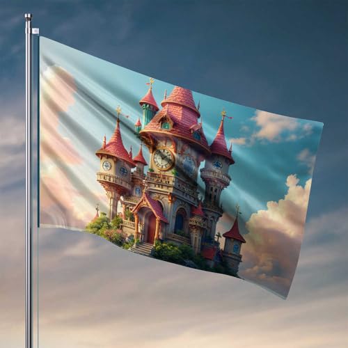 Flaggen für Männer, Fantasie-Schloss im Himmel, Raumsachen, Wohnheim-Flaggen für Jungs (30 x 45 cm) von CDSS
