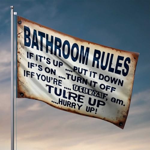 Flaggen für Männer, Regeln für das Badezimmer, Herbsthausflagge, Terrassendekorationen, für den Außenbereich (152 x 244 cm) von CDSS