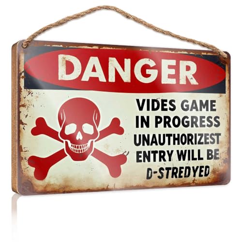 Holz-Türschild Warnung: Unauthorized Entry D-Stroyed In Progress Holzschild Veranda-Dekorationen Outdoor Bauernhausschilder (20 x 30 cm) von CDSS