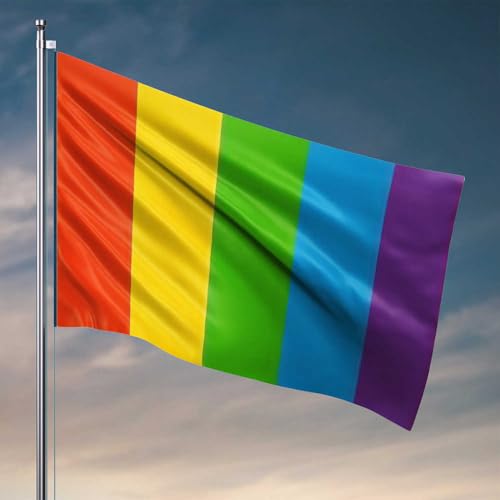 Lustige Gartenflaggen, Regenbogenstreifen: Eine bunte Palettenflagge, Outdoor-Dekoration, Terrasse, Bar, Zubehör (30 x 45 cm) von CDSS