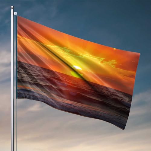 Lustiges Poster für Studentenwohnheim, Sonnenuntergang über dem Ozean, Wellen, Flagge für Wohnheim, Flaggen für Jungs, Veranda-Schild (60 x 90 cm) von CDSS