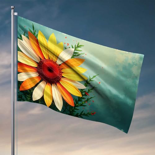 Männerhöhlen-Dekorationen, bunte Blumenkunst: Eine lebendige Darstellung der Natur-Schönheitsflagge, Tiki-Bar für den Außenbereich, Terrasse, Flaggen für Zimmer, Jungs, Spaß (30 x 45 cm) von CDSS