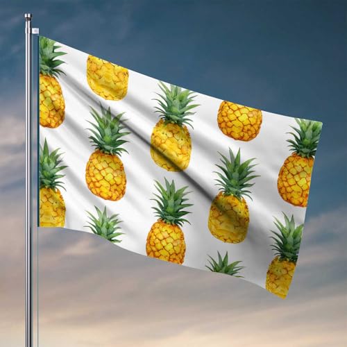 Männerhöhlen-Dekorationen, lebendiges Ananas-Muster, Hintergrundflagge, Tiki-Bar für draußen, Terrasse, Flaggen für Zimmer, Jungs, Spaß (60 x 90 cm) von CDSS