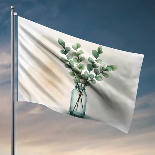 Mancave Accessories Herren-Flagge, grüner Eukalyptus in einer Glasvase, coole Posterflaggen, lustige Raumdekoration (30 x 45 cm) von CDSS