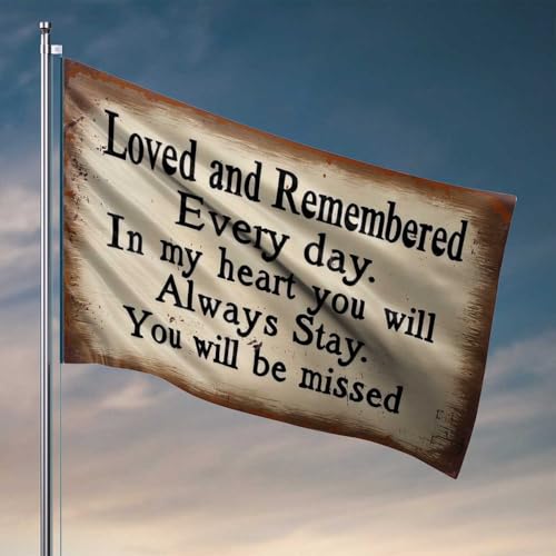 Raumzubehör für Teenager, Jungen, Erinnerungen an geliebte Menschen: Always In My Heart Flagge, Herbst-Gartenflagge, Gartenflagge, lustig (60 x 90 cm) von CDSS