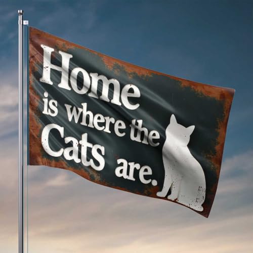 Stuff For Your Room Home Sweet Home With Cats Flag Room Decor For Men Deck Decor (120 x 180 cm) von CDSS