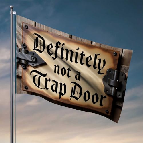 Türschild mit Aufschrift "Definitely Not A Trap", Dekoration für Studentenwohnheim, Dekoration für College-Jungs, Flaggen für Schlafzimmer (120 x 180 cm) von CDSS