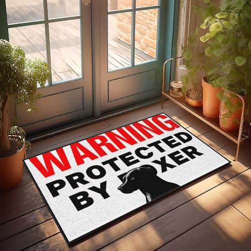 Warnschild für Männer, Höhle, Bar, Boxer, Hund, Warnschild, Fußmatte, Veranda, Dekoration, Badezimmer, Geschenke (40 x 60 cm) von CDSS
