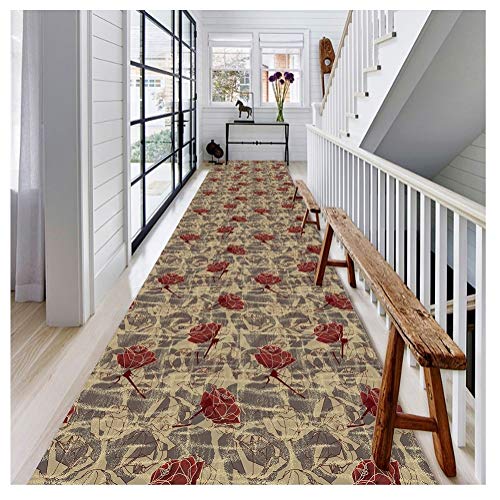 Teppiche Läufer Teppich Teppiche Flurteppich Lang Eingang Matte Mehrere Größen Anpassbare Schneidbar rutschfest Eingangsmatte in Gewerbe Haushalt (Color : B, Size : 1X5M) von CDT