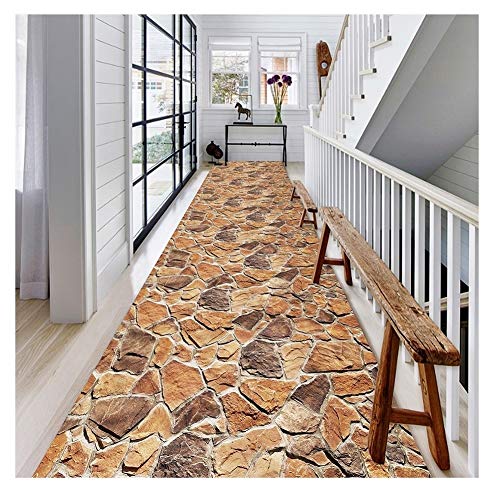 Teppiche Teppich Teppiche Flurteppich Läufer Lang Eingang Matte Kopfsteinpflaster-Muster Schmal Lang Rutschfest Fertigt Besonders An Eingangsmatte in Gewerbe Haushalt (Color : A, Size : 0.8X4M) von CDT