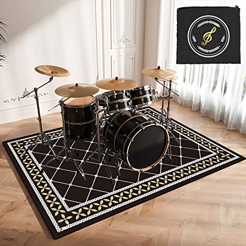 CDVR Drum Teppich Schlagzeug Teppich Schallschutz Teppich Schallschutzmatte rutschfeste Trommel Teppiche Quadratische Schallschutzdecke, 160cm x 120cm Schlagzeugteppich Mit Spezialtasche von CDVR