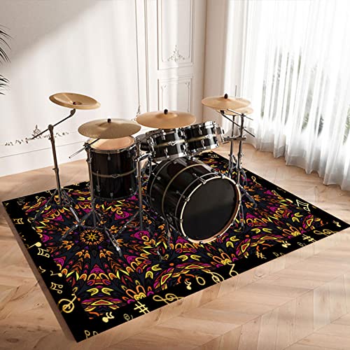 CDVR Drum Teppich Schlagzeug Teppich Schallschutz Teppich Schallschutzmatte rutschfeste Trommel Teppiche Schallschutzdecke, Drum Rug Matte Drumteppich Schlagzeugteppich 160 x 140 cm - NEU 2023 von CDVR