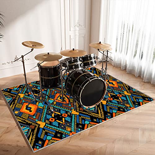 CDVR Drum Teppich Schlagzeug Teppich Schallschutz Teppich Schallschutzmatte rutschfeste Trommel Teppiche Schallschutzdecke, Drum Rug Matte Drumteppich Schlagzeugteppich 200 x 160 cm (Verdickter) von CDVR