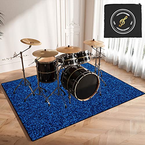 CDVR Drum Teppich Schlagzeugteppich, Schallschutz Teppichmatte, rutschfeste Schallschutzmatte, Schallschutzteppich Für Bassdrum-Snare, Schlagzeug Teppich 120cm x 80cm - Mit Spezialtasche von CDVR