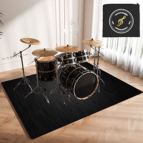 CDVR Drum Teppich Schlagzeugteppich, Schallschutz Teppichmatte, rutschfeste Schallschutzmatte, Schallschutzteppich Für Bassdrum-Snare, Schlagzeug Teppich 160cm x 120cm - Mit Spezialtasche von CDVR