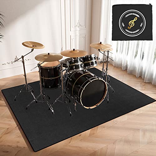 CDVR Drum Teppich Schlagzeugteppich, Schallschutz Teppichmatte, rutschfeste Schallschutzmatte, Schallschutzteppich Für Bassdrum-Snare, Schlagzeug Teppich 160cm x 120cm - Mit Spezialtasche von CDVR