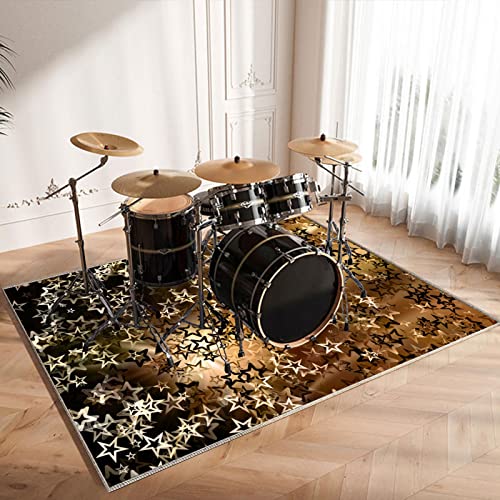 CDVR Schlagzeugteppich Drum Teppich Schlagzeug Teppich Schallschutz Teppich Schallschutzmatte rutschfeste Trommel Teppiche Schallschutzdecke, Drum Rug Matte Drumteppich 140 x 100 cm - Verdickter von CDVR