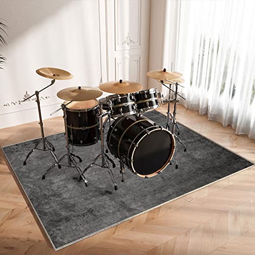 CDVR Schlagzeugteppich Drum Teppich Schlagzeug Teppich Schallschutz Teppich Schallschutzmatte rutschfeste Trommel Teppiche Schallschutzdecke, Drum Rug Matte Drumteppich 140 x 100 cm - Verdickter von CDVR