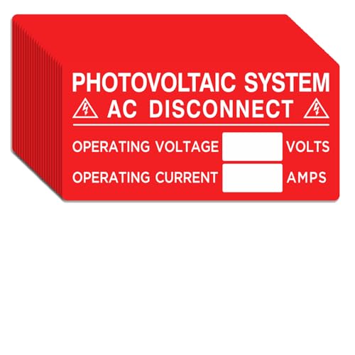 CDXHOME Solar-Etiketten für Photovoltaik-Systeme, AC-Trennung, NEC-konform, Betriebsstromverstärker, UV-beständiges Vinyl, 10,2 x 5,1 cm, 30 Stück von CDXHOME