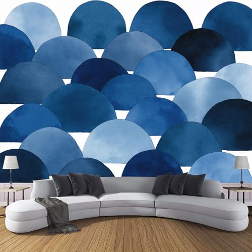 Abstrakt Vlies Fototapete 300×210 cm - Blau Fototapeten Aquarell Blauer Halbkreis Tapeten für Wohnzimmer Schlafzimmer Dekoration Vliestapete Wandtapete Tapete 3D Effekt Abstrakt Vlies Fototapete 300×210 cm - Blau Fototapeten Aquarell Blauer Halbkreis Tapeten für Wohnzimmer Schlafzimmer Dekoration Vliestapete Wandtapete Tapete 3D Effekt von CDXNORA