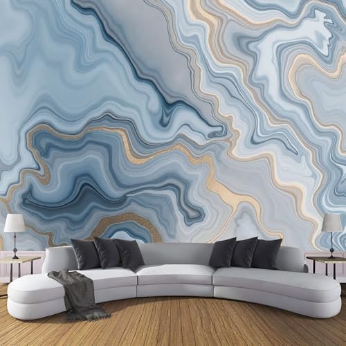 Abstrakter Marmor silk Fototapete 400×280 cm - Blau Fototapeten Wirbeltextur Tapeten für Wohnzimmer Schlafzimmer Dekoration silktapete Wandtapete 3D Effekt Abstrakter Marmor silk Fototapete 400×280 cm - Blau Fototapeten Wirbeltextur Tapeten für Wohnzimmer Schlafzimmer Dekoration silktapete Wandtapete 3D Effekt von CDXNORA