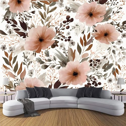Böhmische Blumen Seide Fototapete 400×280 cm,Aquarell Rosa Blumen Fototapete Schlafzimmer Wohnzimmer Moderne Seide Tapete XXL Weiß Rosa Wandtapete Bildtapete Wand Dekoration Böhmische Blumen Seide Fototapete 400×280 cm,Aquarell Rosa Blumen Fototapete Schlafzimmer Wohnzimmer Moderne Seide Tapete XXL Weiß Rosa Wandtapete Bildtapete Wand Dekoration von CDXNORA