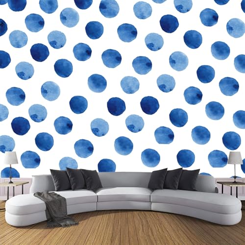 CDXNORA 3D-Aquarell Panorama-Tapete aus Seide,250×175 cm,Blaue Tupfen große Wandbilder, Poster, Panorama-Wandteppich für Wohnzimmer, Erwachsene, Kinderzimmer Dekoration,Weiß Blau CDXNORA 3D-Aquarell Panorama-Tapete aus Seide,250×175 cm,Blaue Tupfen große Wandbilder, Poster, Panorama-Wandteppich für Wohnzimmer, Erwachsene, Kinderzimmer Dekoration,Weiß Blau von CDXNORA