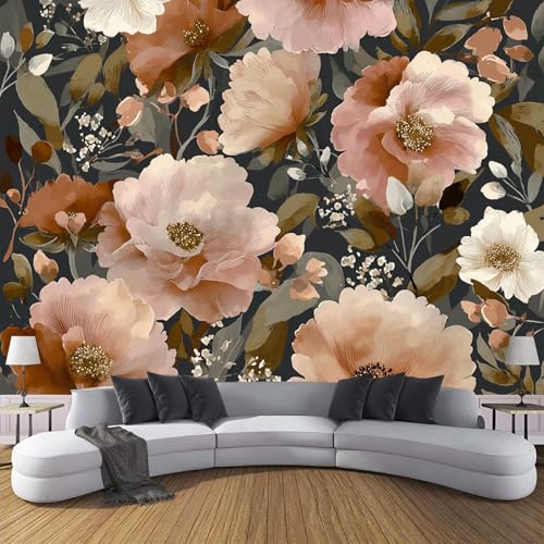 CDXNORA 3D-Aquarellblumen Panorama-Tapete aus Seide,400×280 cm,Rosa Blüten große Wandbilder, Poster, Panorama-Wandteppich für Wohnzimmer, Erwachsene, Kinderzimmer Dekoration,Dunkelgrau CDXNORA 3D-Aquarellblumen Panorama-Tapete aus Seide,400×280 cm,Rosa Blüten große Wandbilder, Poster, Panorama-Wandteppich für Wohnzimmer, Erwachsene, Kinderzimmer Dekoration,Dunkelgrau von CDXNORA
