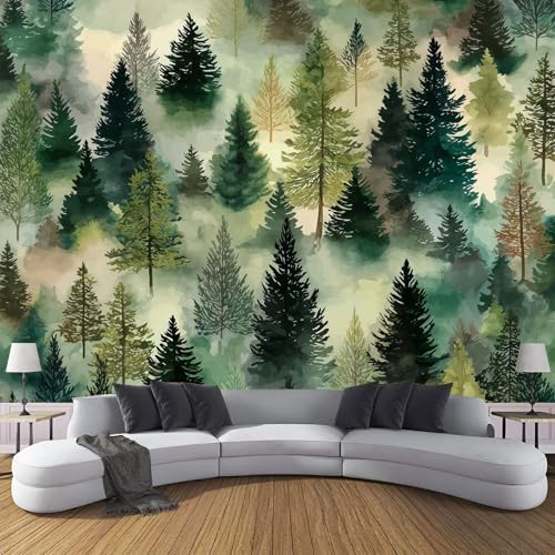 CDXNORA 3D-Aquarellwald Panorama-Tapete aus Seide,200×140 cm,Kiefer große Wandbilder, Poster, Panorama-Wandteppich für Wohnzimmer, Erwachsene, Kinderzimmer Dekoration,Grün CDXNORA 3D-Aquarellwald Panorama-Tapete aus Seide,200×140 cm,Kiefer große Wandbilder, Poster, Panorama-Wandteppich für Wohnzimmer, Erwachsene, Kinderzimmer Dekoration,Grün von CDXNORA