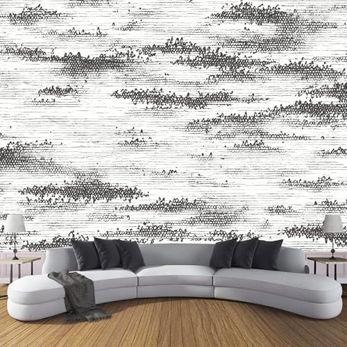 CDXNORA 3D Graffiti-Linien Seidentapete Panorama,350×256cm Abgenutzte Textur große Wandbilder XXL Poster für Wohnzimmer, Erwachsene, Kinderzimmer, Arbeitszimmer, Dekoration, Grau von CDXNORA