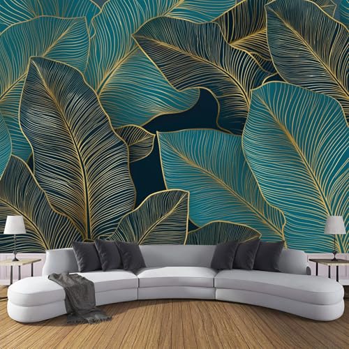 CDXNORA Seidentapeten Blaugrün 150×105 cm Anlage Tapete Wandtapete Wanddeko Bananenblatt Mit Goldfolie Mustertapete Wand Dekoration Wohnzimmer Schlafzimmer Büro Flur CDXNORA Seidentapeten Blaugrün 150×105 cm Anlage Tapete Wandtapete Wanddeko Bananenblatt Mit Goldfolie Mustertapete Wand Dekoration Wohnzimmer Schlafzimmer Büro Flur von CDXNORA