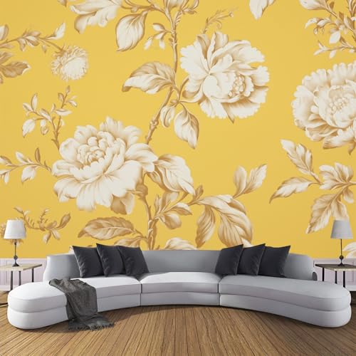 CDXNORA Seidentapeten Gelb 400×280cm Pflanzen Und Blumen Tapete Wandtapete Wanddeko Pfingstrosenblüten Mustertapete Wand Dekoration Wohnzimmer Schlafzimmer Büro Flur CDXNORA Seidentapeten Gelb 400×280cm Pflanzen Und Blumen Tapete Wandtapete Wanddeko Pfingstrosenblüten Mustertapete Wand Dekoration Wohnzimmer Schlafzimmer Büro Flur von CDXNORA