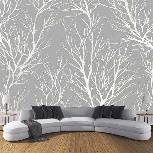CDXNORA Seidentapeten Grau 350×256cm Abstrakter Wald Tapete Wandtapete Wanddeko Schatten Der Äste Aus Silberfolie Mustertapete Wand Dekoration Wohnzimmer Schlafzimmer Büro Flur CDXNORA Seidentapeten Grau 350×256cm Abstrakter Wald Tapete Wandtapete Wanddeko Schatten Der Äste Aus Silberfolie Mustertapete Wand Dekoration Wohnzimmer Schlafzimmer Büro Flur von CDXNORA