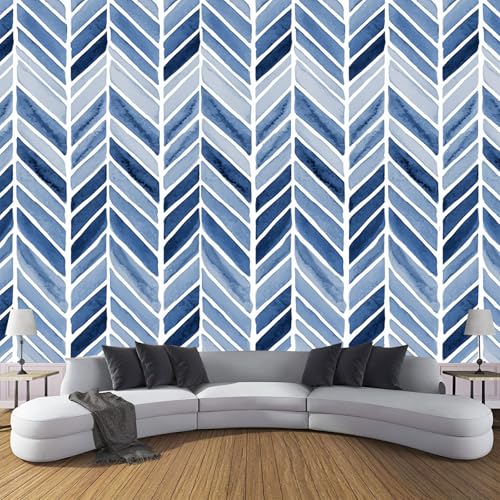 Einfache Geometrie silk Fototapete 400×280 cm - Marine Fototapeten Marineblaues Fischgrätenmuster Tapeten für Wohnzimmer Schlafzimmer Dekoration silktapete Wandtapete 3D Effekt Einfache Geometrie silk Fototapete 400×280 cm - Marine Fototapeten Marineblaues Fischgrätenmuster Tapeten für Wohnzimmer Schlafzimmer Dekoration silktapete Wandtapete 3D Effekt von CDXNORA