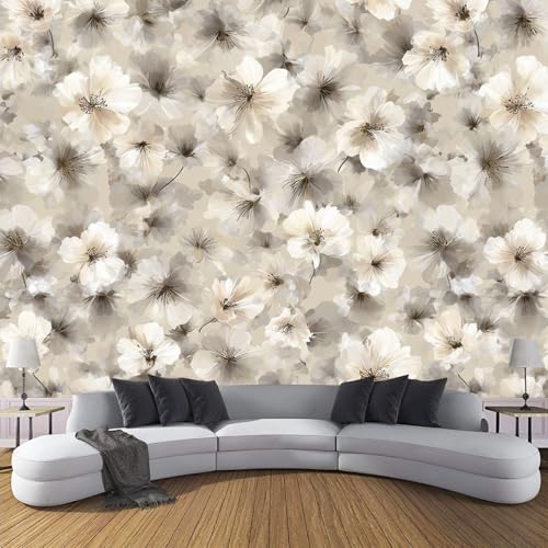Elegante Blumen Fototapete Hellbeige Fototapeten Wandbild Weiße Blumen Motivtapeten Vlies-Tapeten Moderne Wandtapete Wand Schlafzimmer Wohnzimmer Dekoration 350×256 cm Elegante Blumen Fototapete Hellbeige Fototapeten Wandbild Weiße Blumen Motivtapeten Vlies-Tapeten Moderne Wandtapete Wand Schlafzimmer Wohnzimmer Dekoration 350×256 cm von CDXNORA
