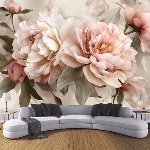 Elegante Blumen Seide Fototapete 400×280 cm,Rosa Pfingstrose Fototapete Schlafzimmer Wohnzimmer Moderne Seide Tapete XXL Beige Wandtapete Bildtapete Wand Dekoration Elegante Blumen Seide Fototapete 400×280 cm,Rosa Pfingstrose Fototapete Schlafzimmer Wohnzimmer Moderne Seide Tapete XXL Beige Wandtapete Bildtapete Wand Dekoration von CDXNORA