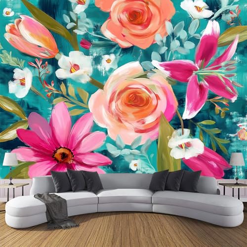 Fototapete 150×105 cm - Abstrakte Blumen Foto Tapete Schlafzimmer Wohnzimmer Türkis Seidetapete XXL Wandtapete Motivtapeten Bildtapete 3d Effekt Wand Dekoration - Blumen Fototapete 150×105 cm - Abstrakte Blumen Foto Tapete Schlafzimmer Wohnzimmer Türkis Seidetapete XXL Wandtapete Motivtapeten Bildtapete 3d Effekt Wand Dekoration - Blumen von CDXNORA